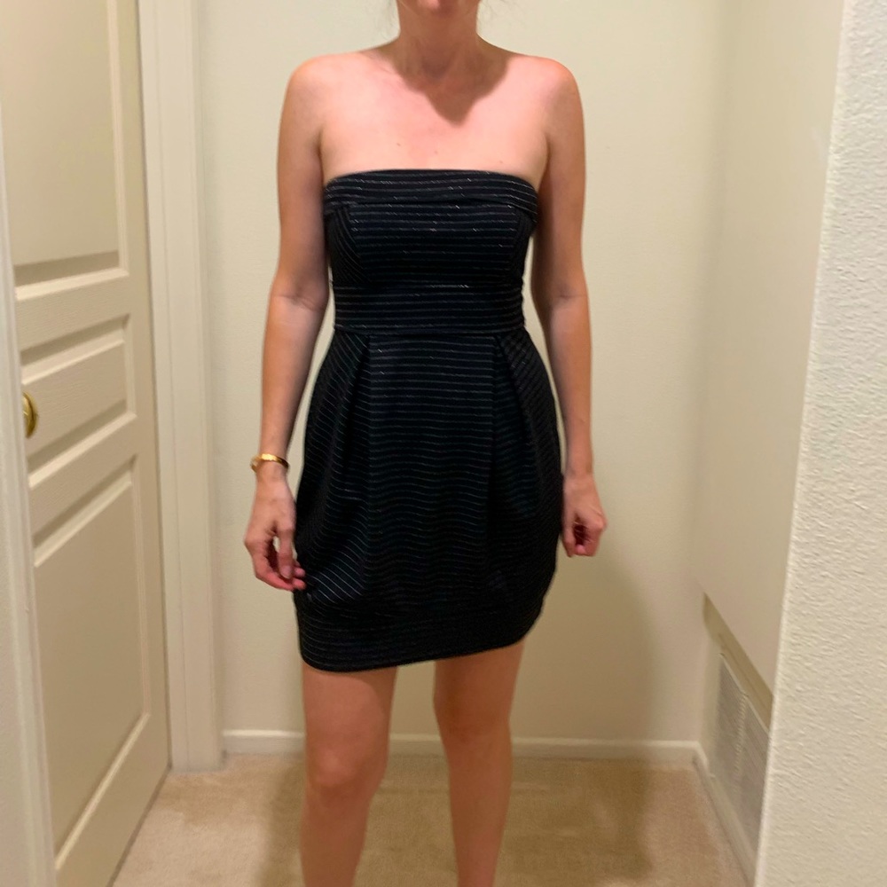 Audrey 3+1 black with silver stripe dress size-S